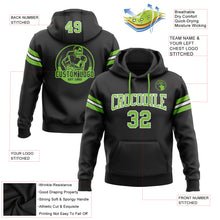 Load image into Gallery viewer, Custom Stitched Black Neon Green-White Football Pullover Sweatshirt Hoodie
