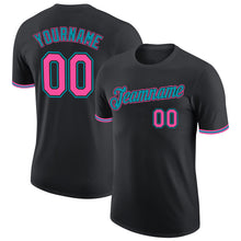 Load image into Gallery viewer, Custom Black Pink-Teal Performance T-Shirt