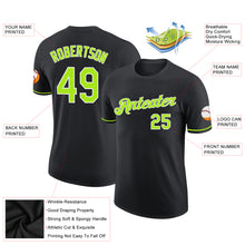 Load image into Gallery viewer, Custom Black Neon Green-White Performance T-Shirt