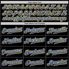 Load image into Gallery viewer, Custom Black Royal-Gold Authentic Baseball Jersey