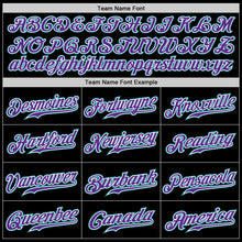 Load image into Gallery viewer, Custom Black Teal-Purple Authentic Baseball Jersey
