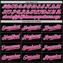 Load image into Gallery viewer, Custom Black Hot Pink-White Authentic Baseball Jersey
