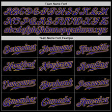 Load image into Gallery viewer, Custom Black Dark Purple-Old Gold Authentic Baseball Jersey