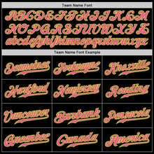 Load image into Gallery viewer, Custom Black Black Neon Green-Pink Authentic Baseball Jersey