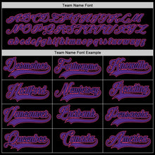 Load image into Gallery viewer, Custom Black Pink-Purple Hockey Jersey