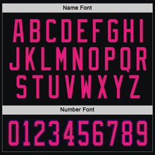 Load image into Gallery viewer, Custom Black Hot Pink-Dark Purple Hockey Jersey
