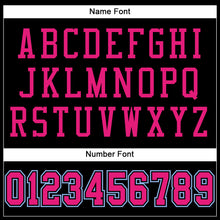 Load image into Gallery viewer, Custom Black Hot Pink-Light Blue Mesh Authentic Football Jersey