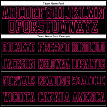 Load image into Gallery viewer, Custom Black Black Powder Blue-Hot Pink Mesh Authentic Football Jersey