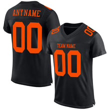 Load image into Gallery viewer, Custom Black Orange Mesh Authentic Football Jersey