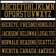Load image into Gallery viewer, Custom Black Old Gold Mesh Authentic Football Jersey