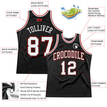 Load image into Gallery viewer, Custom Black White-Red Authentic Throwback Basketball Jersey