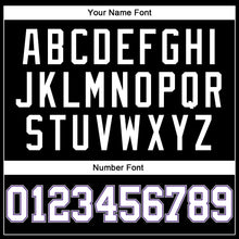 Load image into Gallery viewer, Custom Black White Purple-Gray Authentic Throwback Basketball Jersey