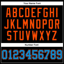 Load image into Gallery viewer, Custom Black Blue-Orange Authentic Throwback Basketball Jersey