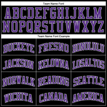 Load image into Gallery viewer, Custom Black Purple-Gray Authentic Throwback Basketball Jersey
