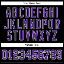 Load image into Gallery viewer, Custom Black Purple-Gray Authentic Throwback Basketball Jersey