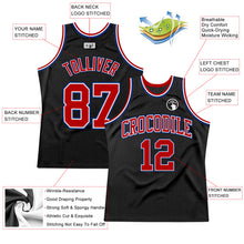 Load image into Gallery viewer, Custom Black Red-Royal Authentic Throwback Basketball Jersey