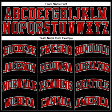 Load image into Gallery viewer, Custom Black Red-White Authentic Throwback Basketball Jersey
