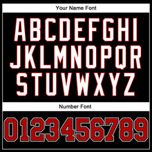 Load image into Gallery viewer, Custom Black Red-White Authentic Throwback Basketball Jersey