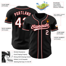 Load image into Gallery viewer, Custom Black White-Red Authentic Baseball Jersey