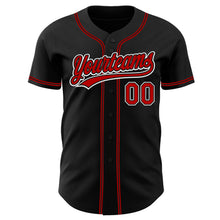 Load image into Gallery viewer, Custom Black Red-White Authentic Baseball Jersey