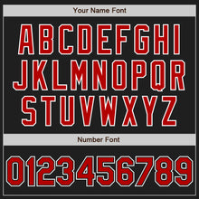 Load image into Gallery viewer, Custom Black Red-White Authentic Baseball Jersey