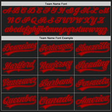 Load image into Gallery viewer, Custom Black Red Authentic Baseball Jersey
