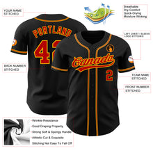 Load image into Gallery viewer, Custom Black Red-Gold Authentic Baseball Jersey