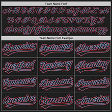 Load image into Gallery viewer, Custom Black Black Light Blue-Red Authentic Baseball Jersey