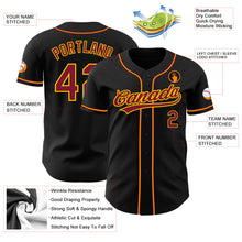 Load image into Gallery viewer, Custom Black Crimson-Gold Authentic Baseball Jersey