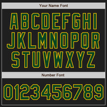 Load image into Gallery viewer, Custom Black Green-Gold Authentic Baseball Jersey