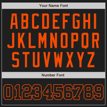 Load image into Gallery viewer, Custom Black Black-Orange Authentic Baseball Jersey