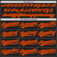 Load image into Gallery viewer, Custom Black Orange Authentic Baseball Jersey