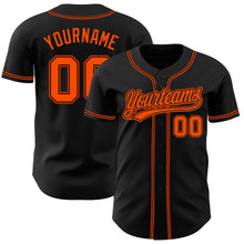 Load image into Gallery viewer, Custom Black Orange Authentic Baseball Jersey