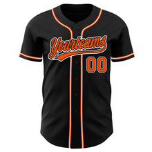 Load image into Gallery viewer, Custom Black Orange-White Authentic Baseball Jersey