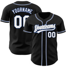 Load image into Gallery viewer, Custom Black White Gray-Royal Authentic Baseball Jersey