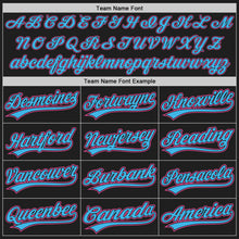 Load image into Gallery viewer, Custom Black Pink-Sky Blue Authentic Baseball Jersey