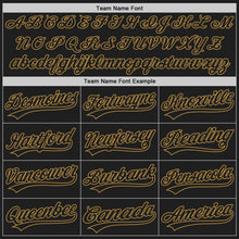 Load image into Gallery viewer, Custom Black Black-Old Gold Authentic Baseball Jersey