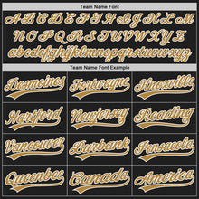 Load image into Gallery viewer, Custom Black Old Gold-White Authentic Baseball Jersey