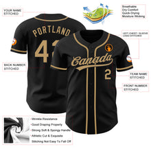 Load image into Gallery viewer, Custom Black Old Gold Authentic Baseball Jersey