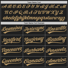 Load image into Gallery viewer, Custom Black Old Gold Authentic Baseball Jersey
