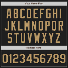 Load image into Gallery viewer, Custom Black Old Gold Authentic Baseball Jersey