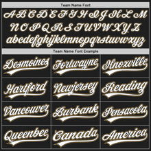 Load image into Gallery viewer, Custom Black White-Old Gold Authentic Baseball Jersey