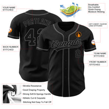 Load image into Gallery viewer, Custom Black Black-Steel Gray Authentic Baseball Jersey
