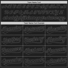 Load image into Gallery viewer, Custom Black Black-Steel Gray Authentic Baseball Jersey