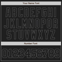 Load image into Gallery viewer, Custom Black Black-Steel Gray Authentic Baseball Jersey