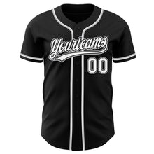 Load image into Gallery viewer, Custom Black White-Gray Authentic Baseball Jersey