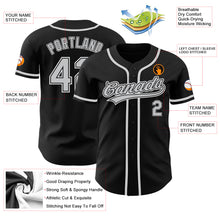 Load image into Gallery viewer, Custom Black Gray-White Authentic Baseball Jersey