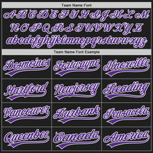 Load image into Gallery viewer, Custom Black Purple-White Authentic Baseball Jersey