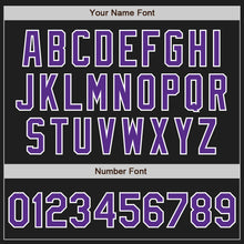 Load image into Gallery viewer, Custom Black Purple-White Authentic Baseball Jersey