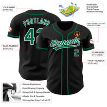 Load image into Gallery viewer, Custom Black Kelly Green-White Authentic Baseball Jersey
